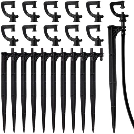 10 Pièces G Type Micro Arroseur Buse et 10 Pièces D'irrigation D'égouttement Support, 360 Degrés Buses D'atomisation, Refraction Micro Buse, Suspendu Irrigation Arroseur, pour Jardins