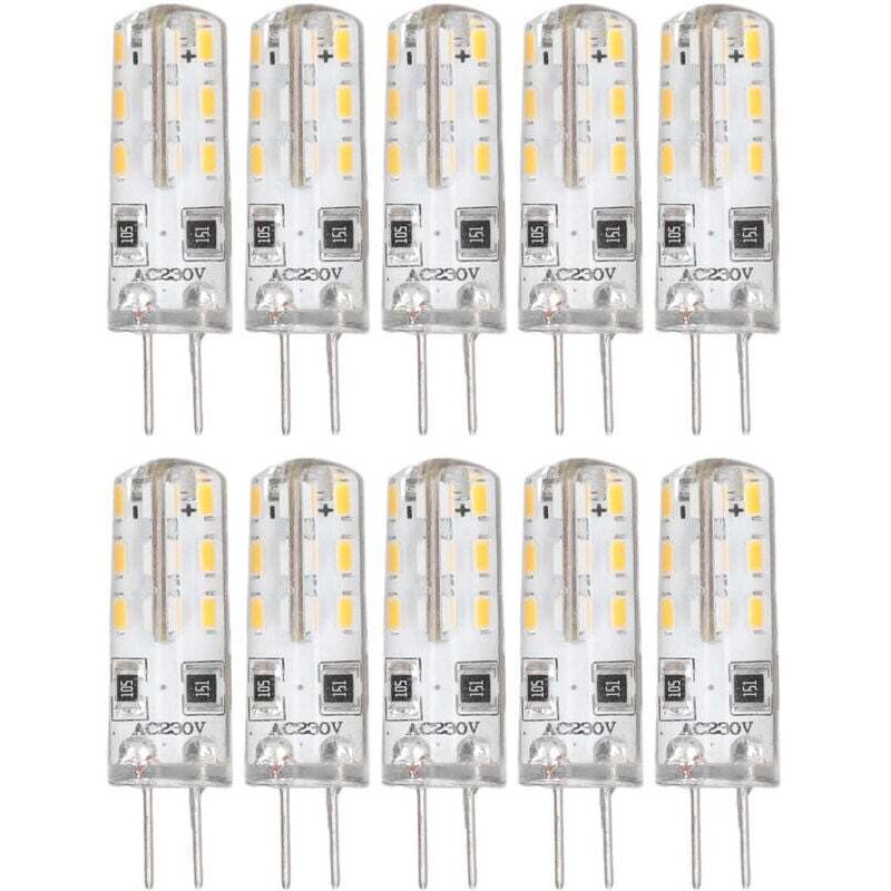 10 pièces G4 ampoule LED Bi broche Base Silicone blanc chaud 3000K 1.5W AC220V 110LM paysage ampoules remplacement