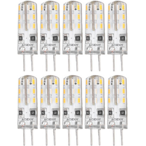 10 pièces G4 ampoule LED Bi broche Base Silicone blanc chaud 3000K 1.5W AC220V 110LM paysage ampoules remplacement