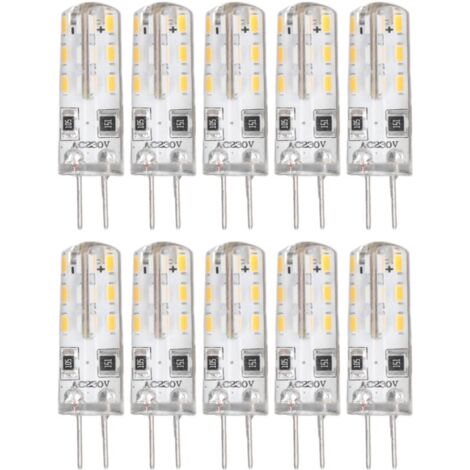 10 pièces G4 ampoule LED Bi broche Base Silicone blanc chaud 3000K 1.5W AC220V 110LM paysage ampoules remplacement