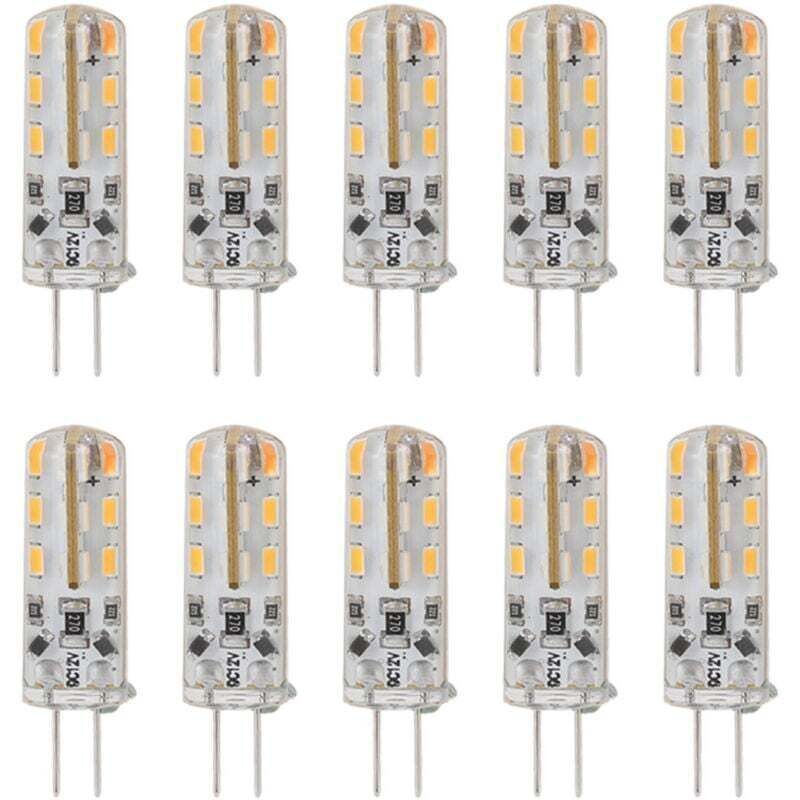 10 pièces G4 LED ampoule 1.5W DC12V blanc chaud 3000K 110LM Bi broches ampoules LED pour armoire éclairage cour