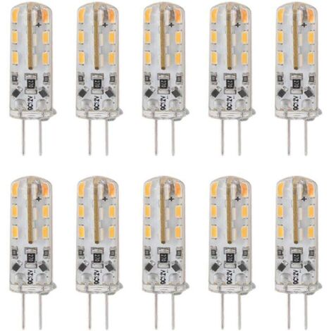 10 pièces G4 LED ampoule 1.5W DC12V blanc chaud 3000K 110LM Bi broches ampoules LED pour armoire éclairage cour