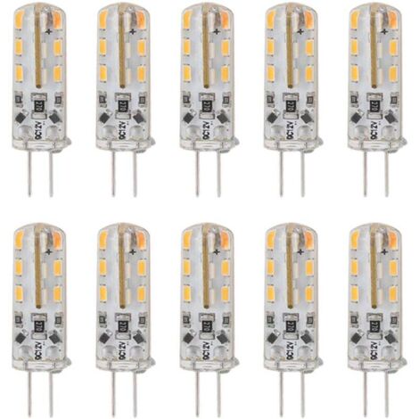 10 pièces G4 LED ampoule 1.5W DC12V blanc chaud 3000K 110LM Bi broches ampoules LED pour armoire éclairage cour