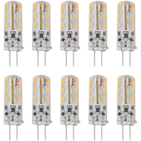10 pièces G4 LED ampoule 1.5W DC12V blanc chaud 3000K 110LM Bi broches ampoules LED pour armoire éclairage cour