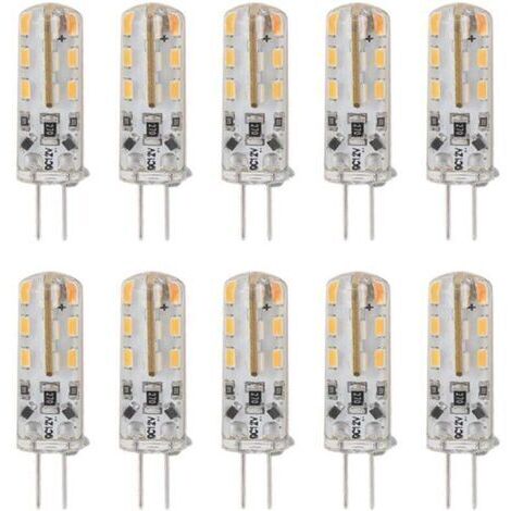 10 pièces G4 LED ampoule 1.5W DC12V blanc chaud 3000K 110LM Bi broches ampoules LED pour armoire éclairage cour