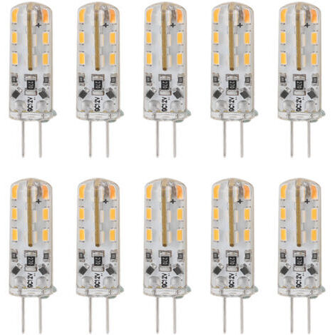10 pièces G4 LED ampoule 1.5W DC12V blanc chaud 3000K 110LM Bi broches ampoules LED pour armoire éclairage cour