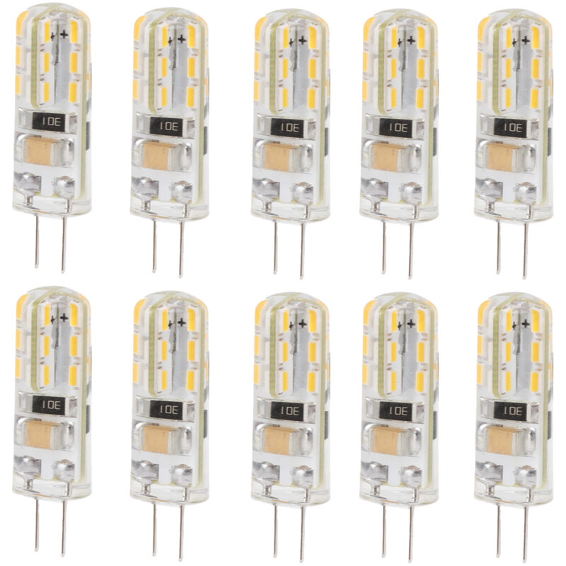 10 pièces G4 led ampoule Double pieds Base 1.5W AC110V 110LM Silicone ampoule pour éclairage paysager cour lumière blanche 6000K - Eosnow