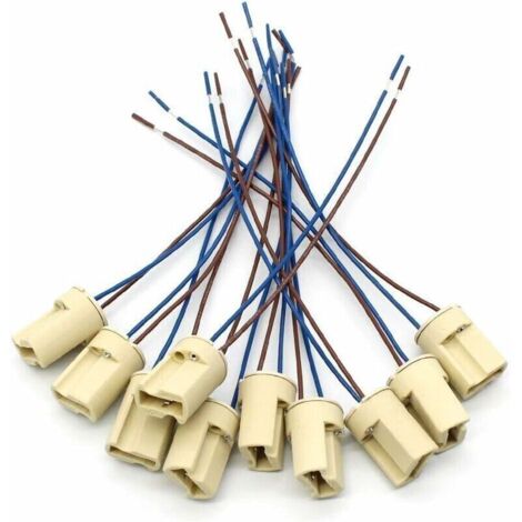 10 Pièces G9 Support de Lampe, G9 Douille de Base en Céramique avec Fil de 150 mm Téflon pour Ampoules Halogènes LED G9 à la Maison,de DEBUNS