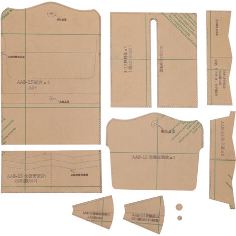 10 Pièces Gabarit Acrylique Long Portefeuille DIY Motif Cuir Artisanat Outils Moule