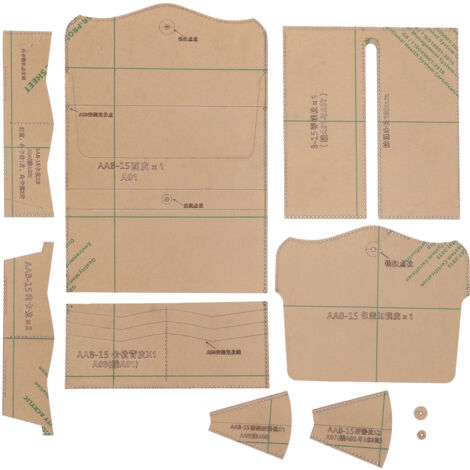 10 Pièces Gabarits Acryliques pour Portefeuille Long - DIY Motifs Cuir - Outils de Modelage et Moulage