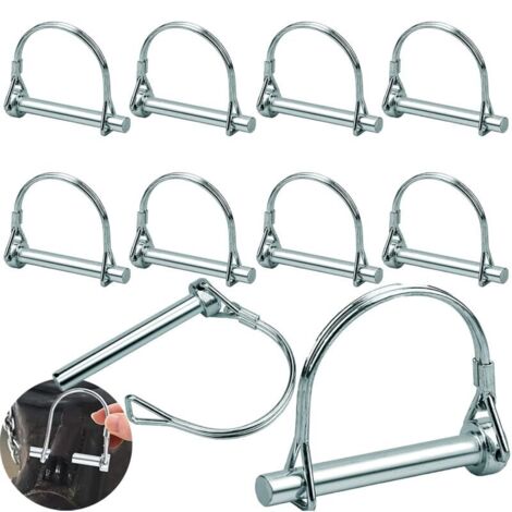 10 Pièces Goupille Clip 8mm, Goupille de Verrouillage, Goupille Agricole, Accouplement Résistant de Sécurité de Goupille de Serrure de Jardin de Pelouse de M870Mm