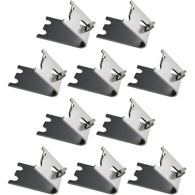 10 Pièces Inoxydable Carré Clips Réfrigérateur, Étagères Réfrigérateur à Clip, 1,5 mm Épaissir Acier Inoxydable 304 Durable Supports Tablette