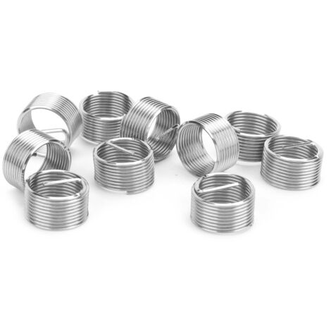 10 Pièces Insert Fileté Hélicoïdal Bushing M18x1.5 pour Réparation Filetage