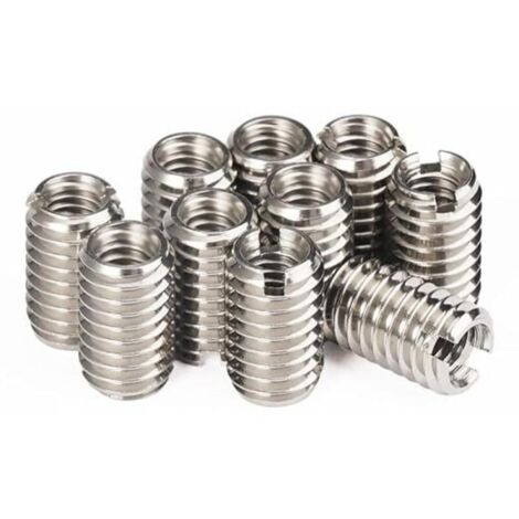 10 Pièces Insert Fileté Metal, Insert Fileté Autotaraudant Filetage Femelle M4 X 0.7mm Filetage Mâle M6 X 1mm Longueur 10mm Inserts Filetés pour Équipement Mécanique De Turbine À Vapeur