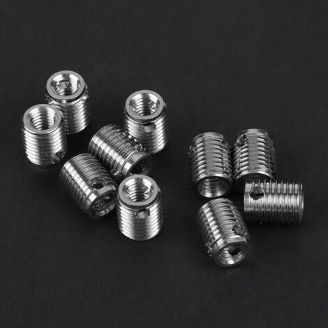 10 pièces inserts filetés auto-taraudeurs en acier inoxydable SUS303 avec 3 trous pour fixation