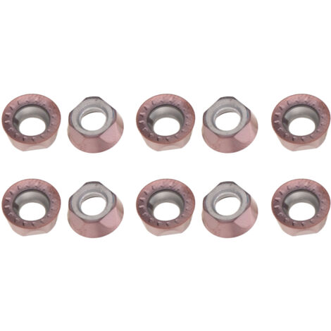 10 pièces inserts ronds carbure pour tour à bois CNC, revêtement bronze, RPMT10T3MOE-JS, outils de coupe durables