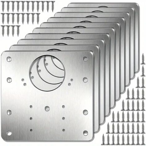 10 Pièces Kit De Plaque De Réparation De Charnière D'armoire Cuisine Placard Charnière De Porte Plaque De Montage Avec Trous Supports De Fixation Plats