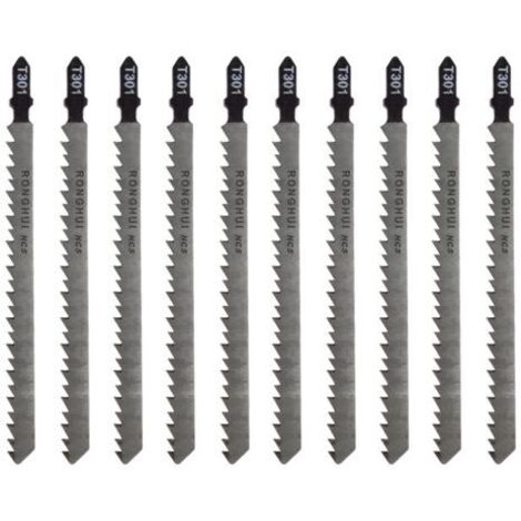 10 pièces lames de scie sauteuse Lame pour la coupe optimisée du bois, du PVC et du plastique, de scie sauteuse emmanchement T