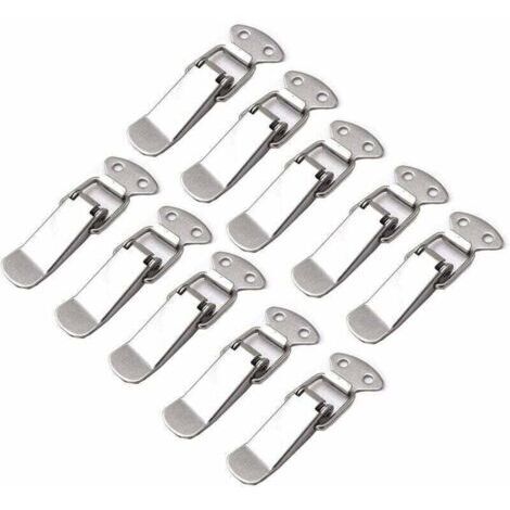 10 Pièces Loquet à Ressort Bascule Acier Inoxydable Fermeture à Levier Tiroir Hardware pour Coffre à Outils valise et Coffre