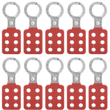 10 pièces Loquet de Sécurité 25mm/6 Trous Aluminium Rouge pour Industrie Chimique et Énergie