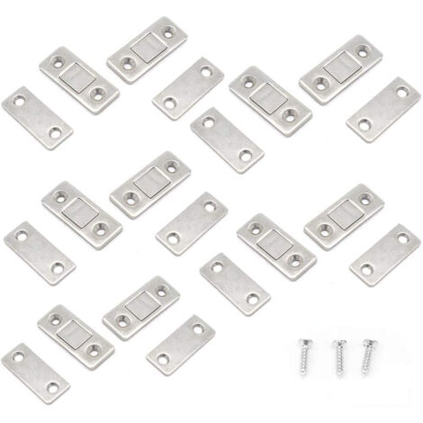 10 Pièces Loquet Magnetique Aimant Porte Placard,Boucle Magnétique Ultra-Mince Serrure Porte Meubles pour Porte de Coulissante Tiroirs Fenêtre Armoire GROOFOO