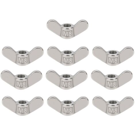 10 pièces M8 écrou à oreilles écrous papillon, accessoire de matériel de fixation en acier inoxydable 304