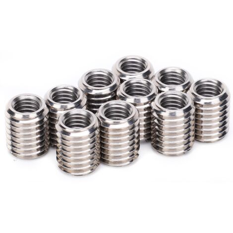 10 Pièces Manchon de Réparation en Acier Inoxydable, Réducteur de Filetage, Bague de Conversion pour Fixation Vis