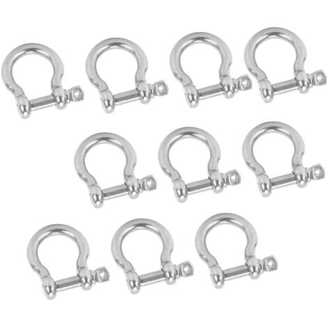 10 Pièces Manille en U Acier Inoxydable M5 pour Ancrage Randonnée Escalade Camping