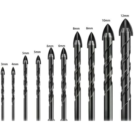 CSPARKV Meche Carrelage,10 Pièces Meche Verre,Foret à Verre, Mèches pour Carrelage en Verre,Mèches en Céramique,avec Tige Hexagonale, pour Percer des Trous en Verre Perçage Carreaux Céramique