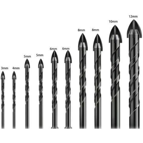 CSPARKV 10 Pièces Meche Carrelage,Meche Verre,Foret à Verre, Mèches pour Carrelage en Verre,Mèches en Céramique,avec Tige Hexagonale, pour Percer des Trous en Verre Perçage Carreaux Céramique