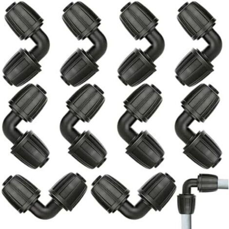 10 Pièces Micro Drip System Raccord en L - Joint 1/2", Connecteurs de Tuyau d'Arrosage en Coude, Universel, Robuste et Durable, pour les Accessoires d'Irrigation Agricole et Domestique