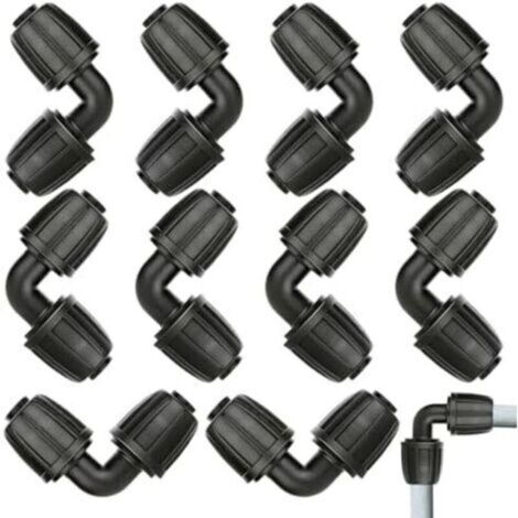 10 Pièces Micro Drip System Raccord en L - Joint 1/2". Connecteurs de Tuyau d'Arrosage en Coude. Universel. Robuste et Durable. pour les Accessoires d'Irrigation Agricole et Domestique