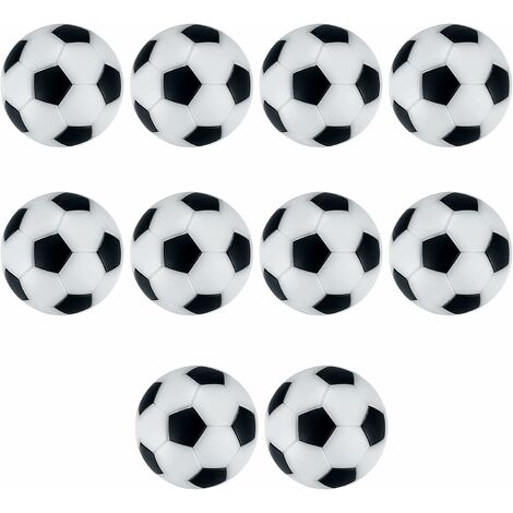 10 Pièces Mini Balles de Baby-Foot, 32 mm/1,26 Pouces Foosball de Table, Balles Football de Rechange pour Adultes Enfants Baby-Foot (Noir et Blanc)