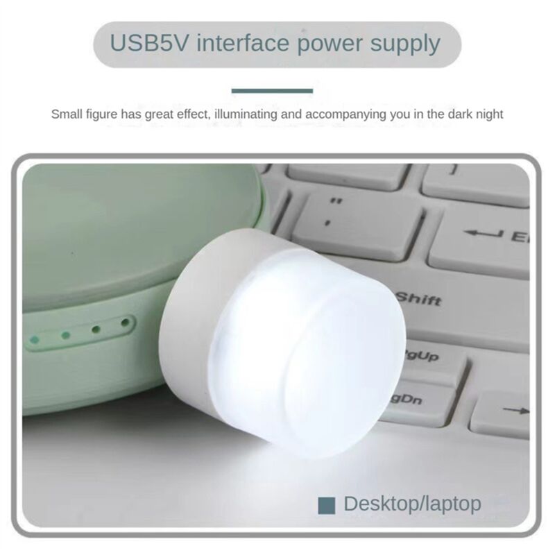 10 Pièces Mini USB Veilleuse Protection des Yeux Livre Lampe de Lecture Prise Ordinateur Alimentation Mobile LED Nuit, Lumière Blanche