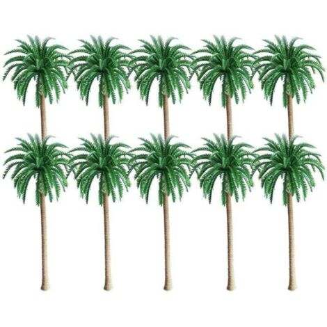 10 Pièces Modèle Cocotier Palmier Arbre du Modèle de Paysage, Un paysage verdoyant paysage modèle Palm arbres Scenery, Cocotier Palmier Miniature Plante Pots Bonsaï Artisanat Mini Paysage Paysage