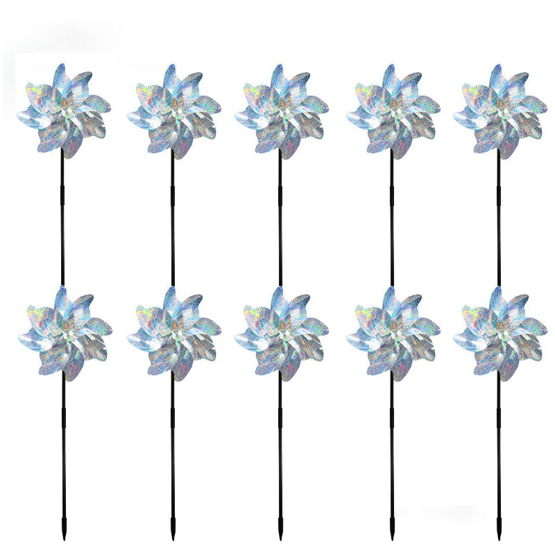 10 pièces Moulin à Vent,Décoration pour Étang à Poissons Verger Jardin d'oiseaux Moulin à Vent Étanche pour Oiseaux Extérieur pour Jardin