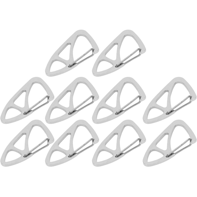10 pièces Mousqueton en Acier Inoxydable Anti-Perte avec Ressort, Porte-Clés Clip pour Hommes et Femmes