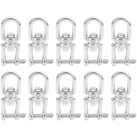 10 Pièces Mousquetons à Pivot en Acier Inoxydable Double Embout pour Accastillage M5