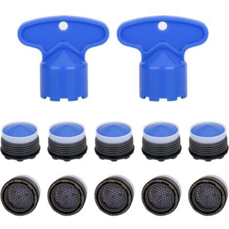 10 Pièces Mousseur Robinet Aérateurs,filtre robinet, M18,5 Avec 2 clés plate filtre eau robinet Pour cuisine, Salle de bain et jardin Économie d'eau et protection anti éclaboussures