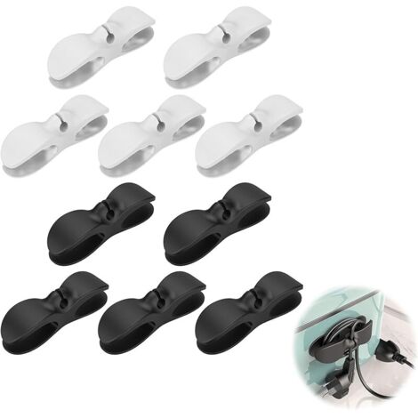 10 Pièces Organisateur de Cables, Attache Cable Adhésif, Organisateur De Câbles Électriques De Cuisine, pour Cuiseur à riz, Mélangeur, Cafetière, Appareils de Cuisine, Equipements de Bureau