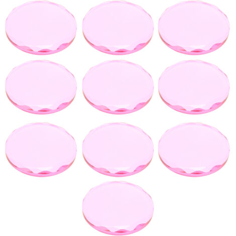 10 pièces Palette de colle rose pour extensions de cils, support adhésif en verre rond