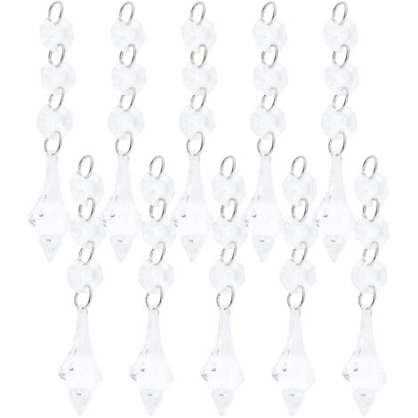 10 Pièces Pendentif Cristal Acrylique Effet Taper Perles Irrégulières Décoration Lampe DIY Transparente