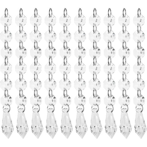10 Pièces Pendentifs Acrylique 15cm Forme Goutte Longue pour Lustres Chambre Bébé Décorations Noël