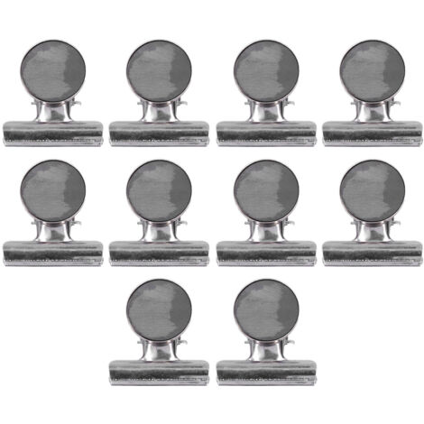 10 Pièces Pinces Aimantées en Acier Inoxydable Nickelé, Ensemble de Fixation Magnétique Rond Argenté