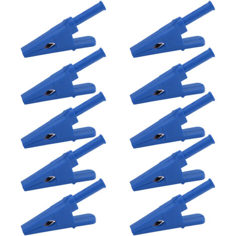 10 Pièces Pinces de Test Électrique 20mm, Conductivité Excellente, Prise 4mm pour Circuits Électriques - Bleu