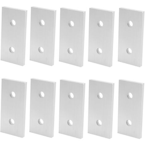 10 Pièces Plaques d'assemblage Perforée Plates, Fixation Droits Plats Plaques, Connecteurs Equerre Fixatio Plats(4040-2 trous 18x40mm)