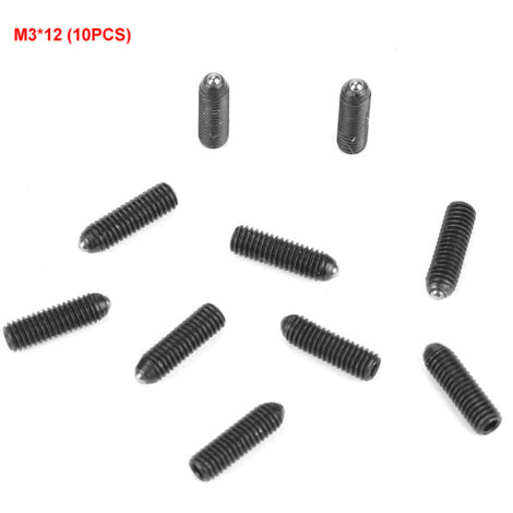 10 pièces Plongeurs à Ressort à Bille en Acier Carbone avec Embase Hexagonale M3 (M3x12)