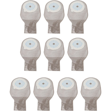 10 pièces Pochette de Colostomie Jetable avec Filtre Charbon Actif et Fermeture Clip pour Iléostomie