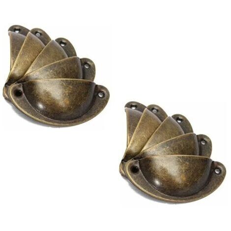 10 pièces poignée de coquille Vintage commode meubles de cuisine en fer courbé poignée de porte d'armoire Vintage 8.2 cm x 3.5 cm laiton Antique