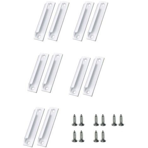 10 pièces - Poignée de porte en alliage d'aluminium pour moustiquaire - Blanche